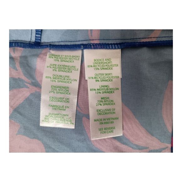 Lilly Pulitzer Luxletic Dress Short Sleeveless Pink Blue Floral Lined XXS - Picture 6 of 6